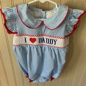 Smocked I love Daddy bubble